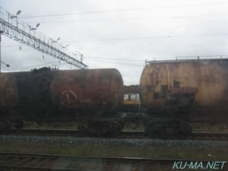 シベリア鉄道タンク車連結部分写真