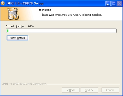 JMRI3.0インストール中キャプチャ画像