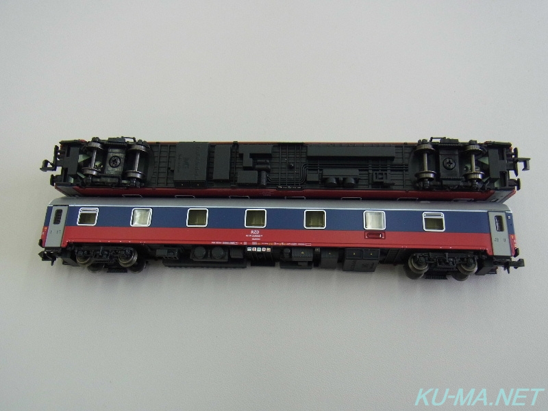 WLABmeeロシア車体と床下の鉄道模型写真