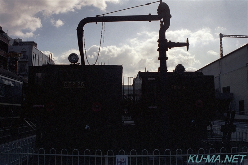 交通科学博物館D51-2号機とC62-26号機のテールの鉄道写真